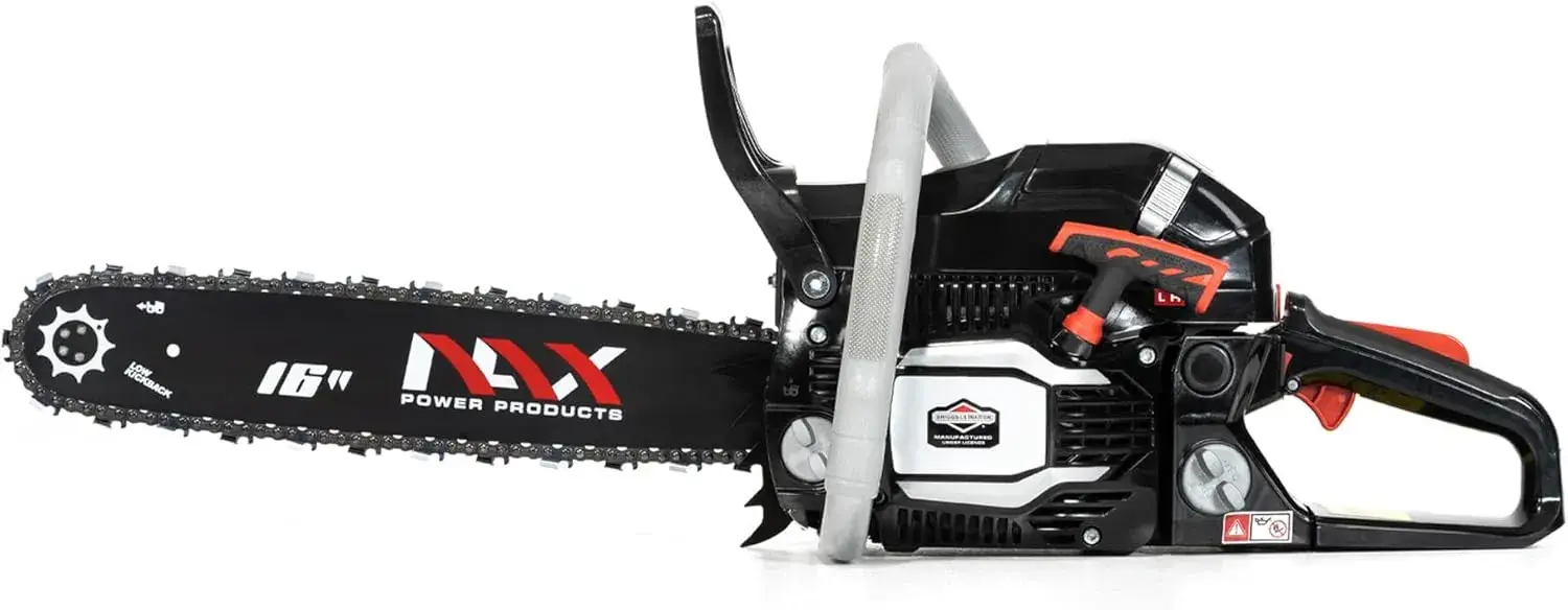 Flanc de la NAX 300C avec son étiquette technique, ses écrous de guide et sa poignée arrière