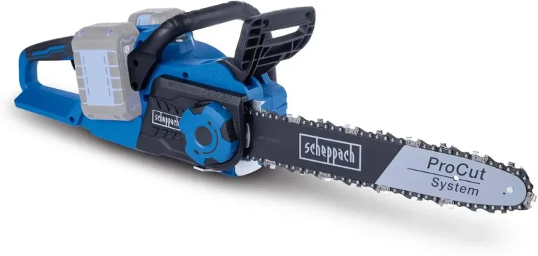 Scheppach BC-CS355Duo-X : test et avis de cette tronçonneuse à batterie 2×20 V