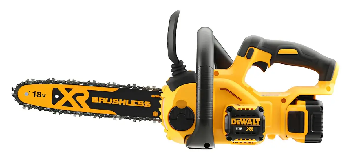 DeWalt DCM565P1-QW en coupe, batterie 18V XR 5 Ah en place