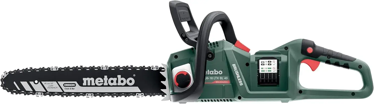 Metabo MS 36-18 LTX BL 40 vue de profil avec ses deux batteries 18V