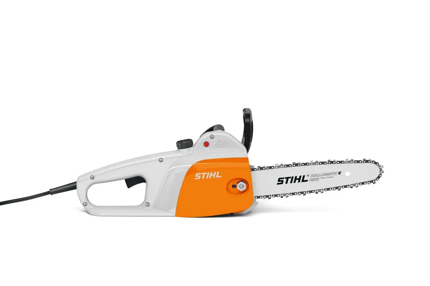 Détail du carter et du réservoir d'huile de la Stihl MSE 141 C-Q