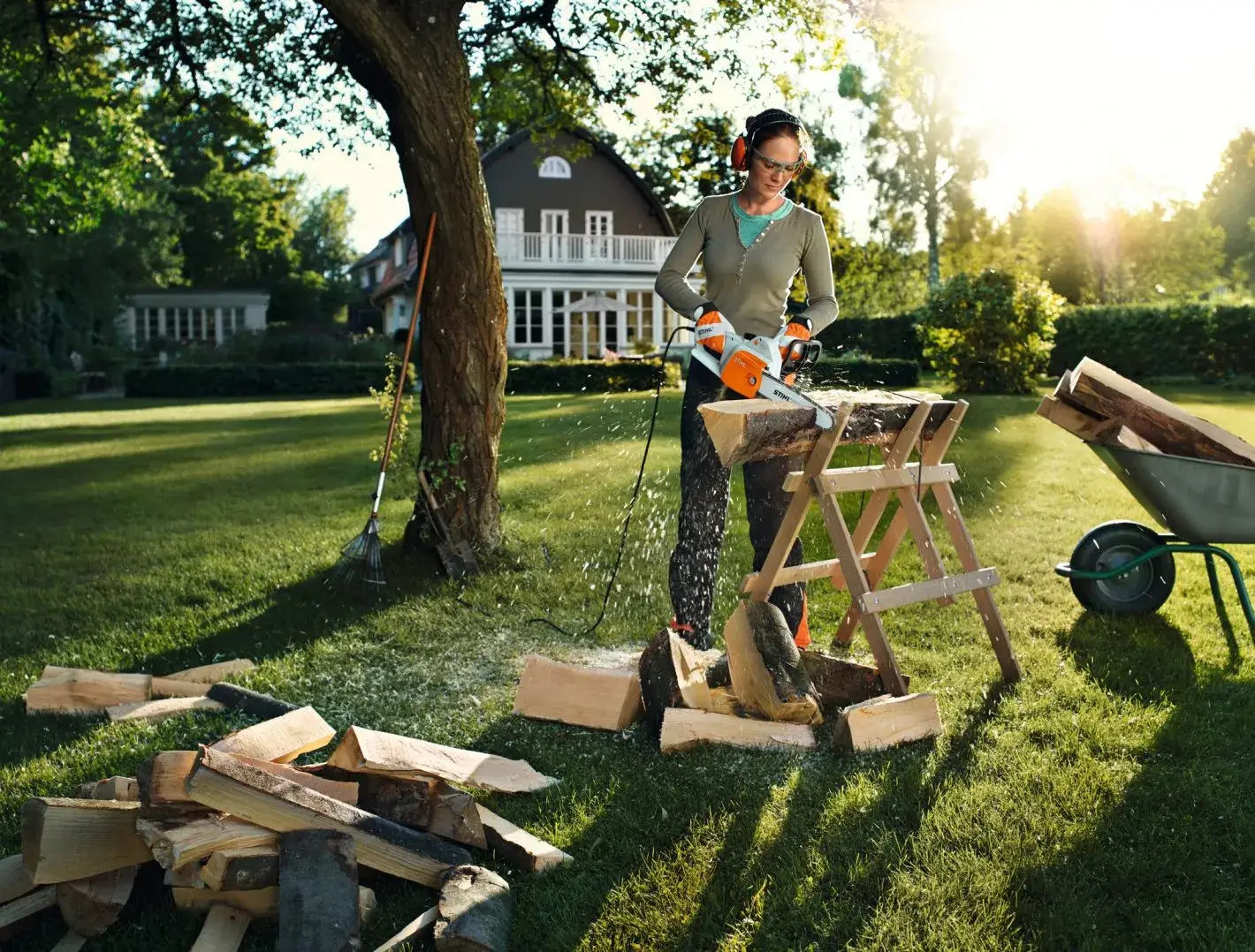 Stihl MSE 141 C-Q en cours de coupe